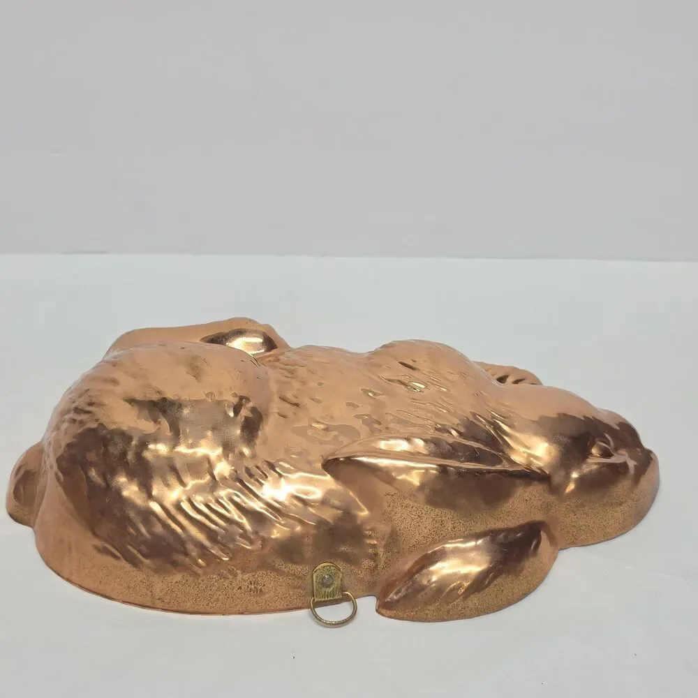 Vintage Copper Bunny Rabbit Jello Mold Kitchen Wall Hanging Decor Korea